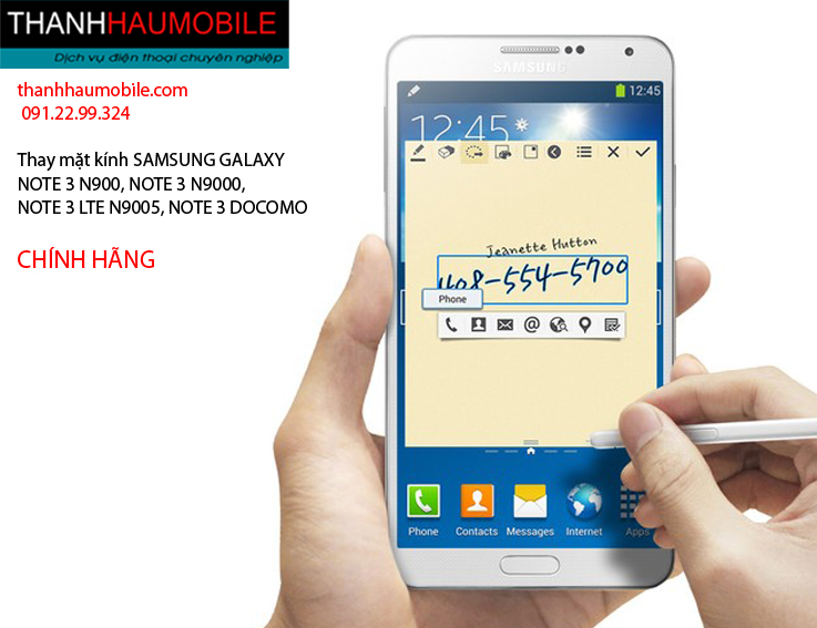 Thay mặt kính samsung Galaxy Note 3 chính hãng lấy ngay tại Hà Nội